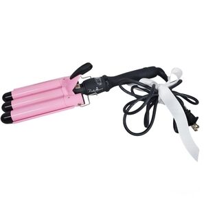 Pretty Queen Triple Barrel Crimping Iron Beach Hair Pink Salon Styling Boho